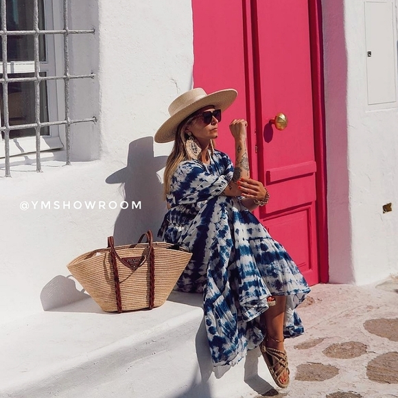 🔥Last 1🔥 MANGO Cotton Tie-dye print dress - Picture 4 of 10